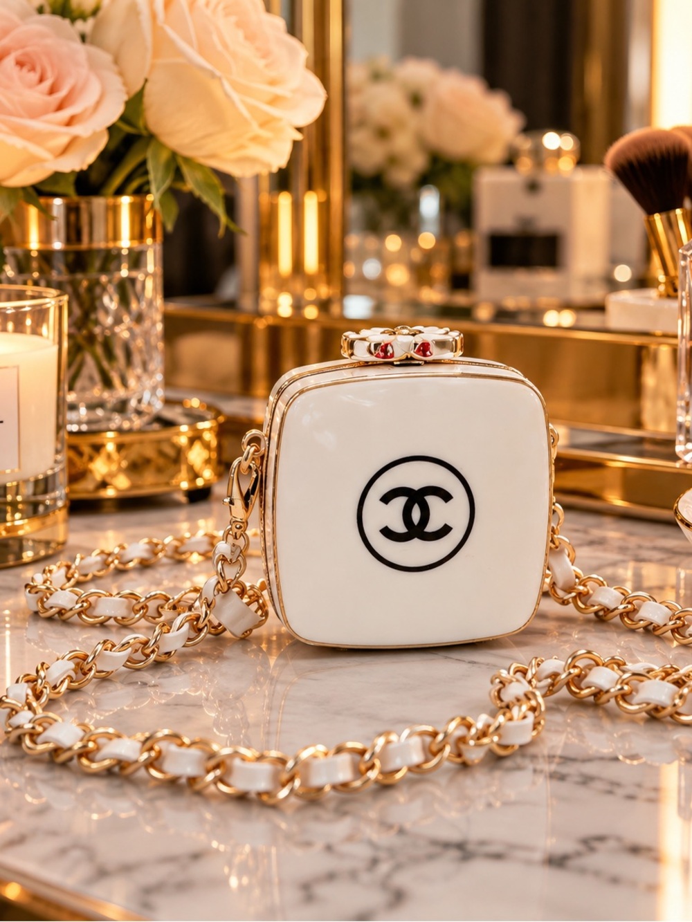 White Mini Chain Clutch 🤍